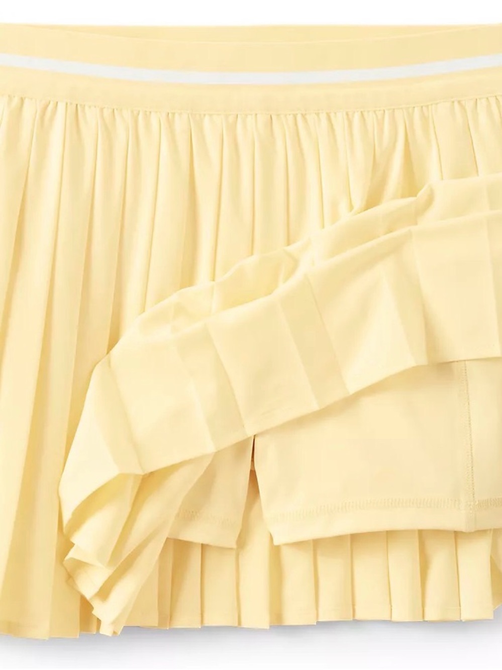 Lands' End Sunlit Yellow Pleated Mini Skirt